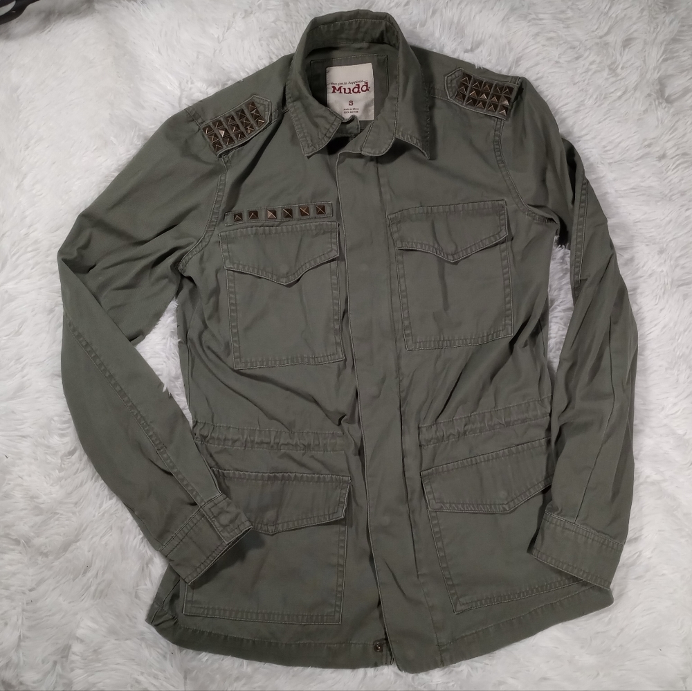 Mudd Utility Jacket With Pyramid Stud Embellishme… - image 1